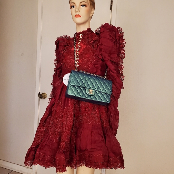 Chanel classic iridescent green caviar gold hw medium bag - Picture 13 of 13